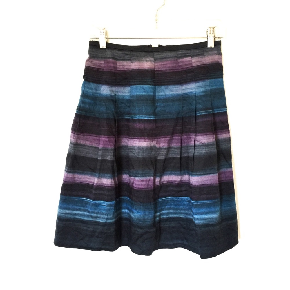 🌵 ANN TAYLOR a line black blue purple skirt 00p